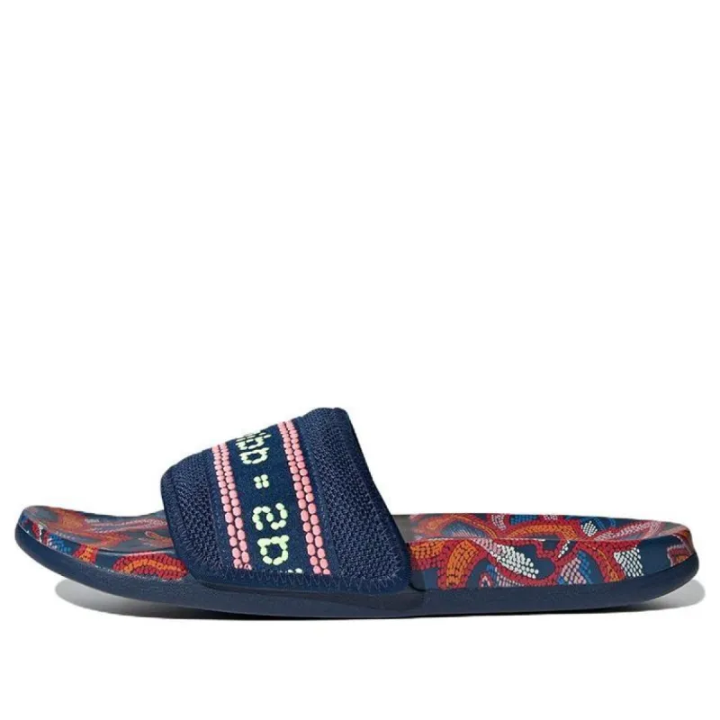 (WMNS) Adidas Adilette Comfort Slide 'Floral Mystery Blue' GV7086 sold by KicksCrew
