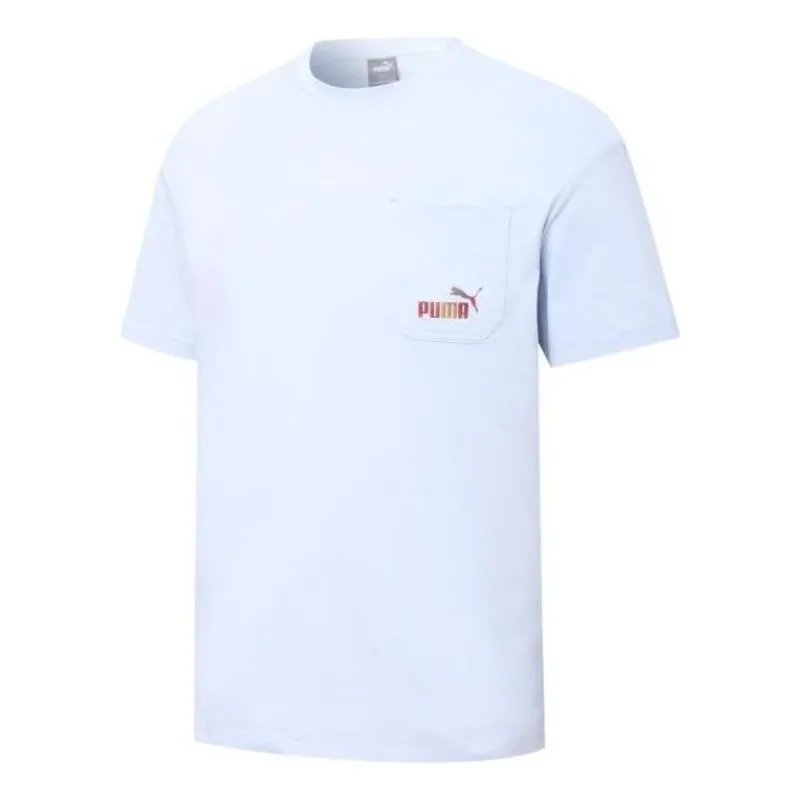 PUMA Skb Pocket Logo Tee 'Blue' 671962-21 sold by KicksCrew