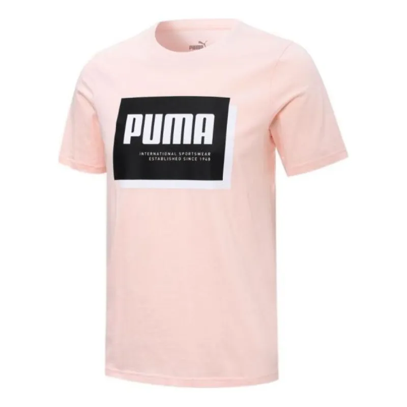 PUMA Logo Print T-Shirt 'Pink' 671244-27 sold by KicksCrew