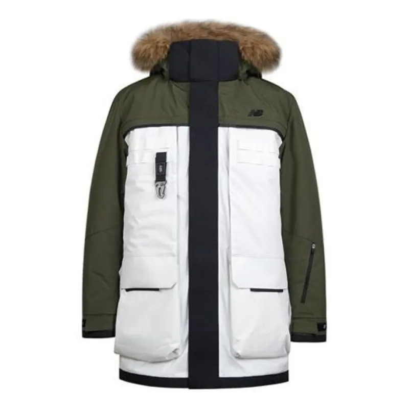 New Balance Winter Down Snow Parka Jacket 'White Green Black' NP94N011-KH sold by KicksCrew
