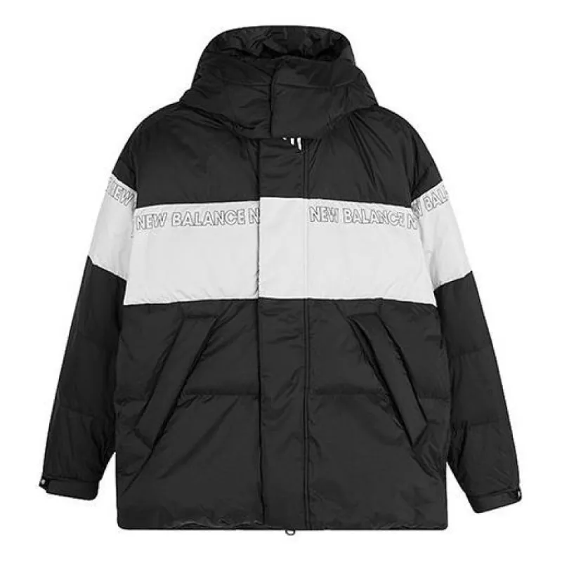 New Balance Colorblock Padded Jacket 'Black White' NP943011-BK sold by KicksCrew