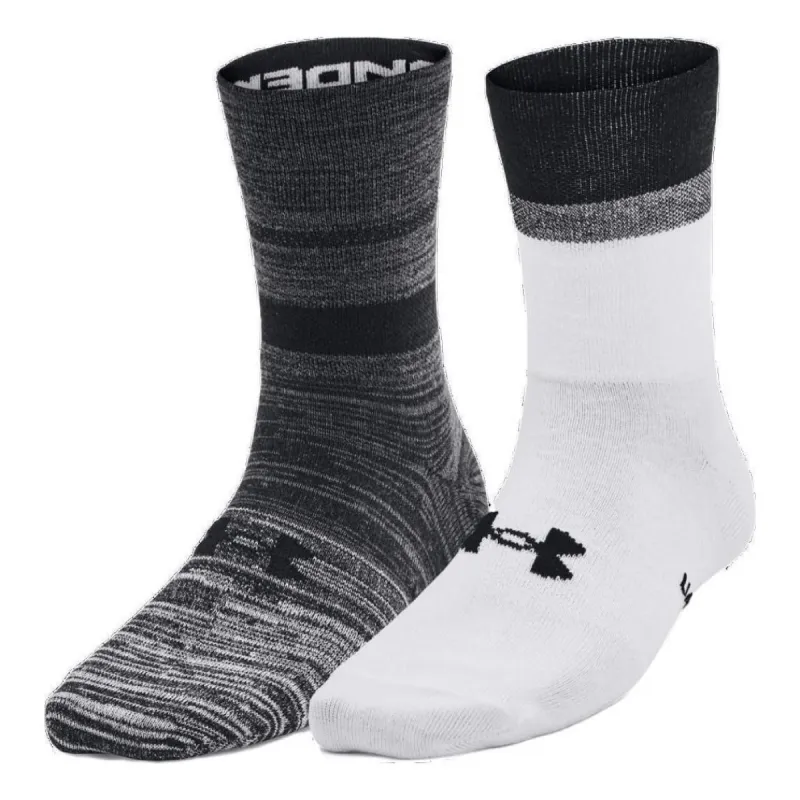 Under Armour Essential Hi Lo Socks 2-Pack 'Grey White' 1365746-002 sold by KicksCrew