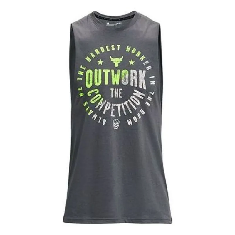 Under Armour Project Rock Outwork Tank 'Grey Green' 1363556-012 sold by KicksCrew