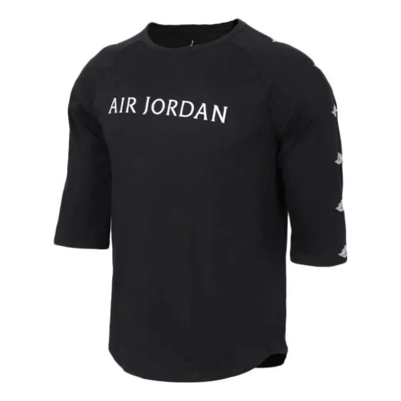 Air Jordan 3/4 Sleeve T-shirt 'Black' AA1912-010 sold by KicksCrew