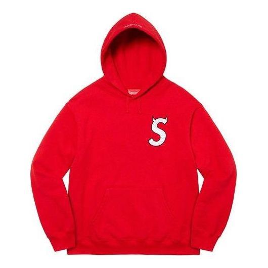 Supreme S Logo Hooded Sweatshirt 'Red White' SUP-FW22-256 sold by KicksCrew