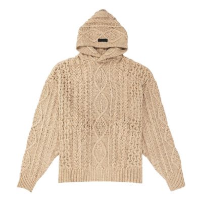 Fear of God Essentials FW23 Cable Knit Hoodie 'Gold Heather' 192BT234393F sold by KicksCrew