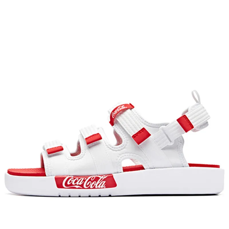 ANTA x Coca Cola Beach Sandals 'White Red' 91926971-7 sold by KicksCrew
