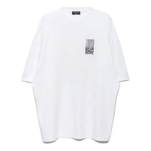 Balenciaga Barcode T-Shirt 'White' 661715TKVE59040 sold by KicksCrew