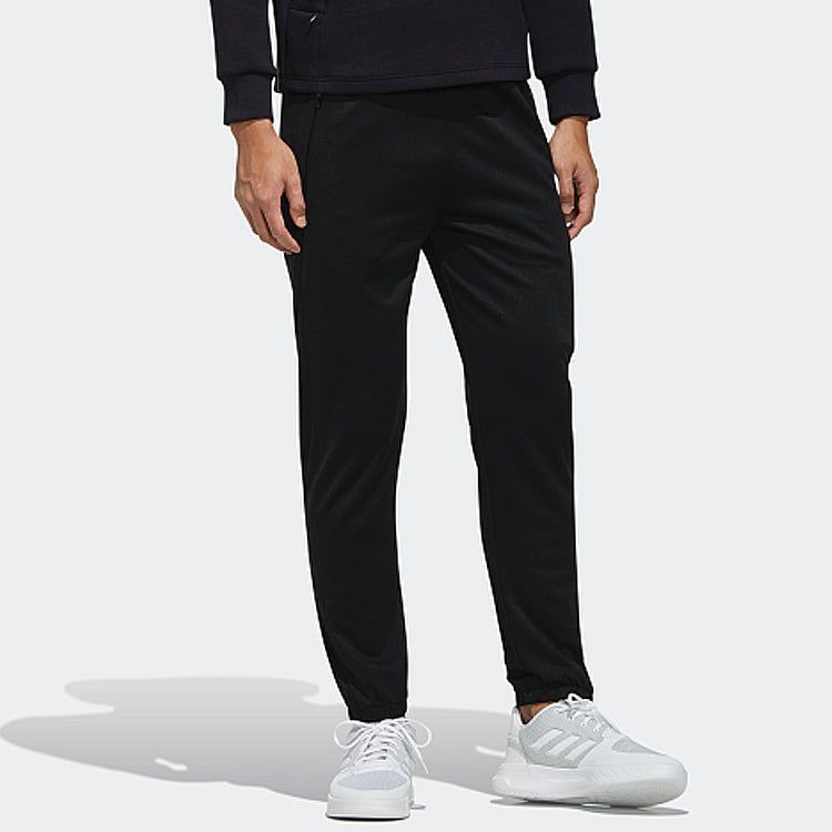 adidas neo Lacing Elastic Waistband Solid Color Athleisure Casual Sports Pants Black EI4651 sold by KicksCrew product image thumbnail 4