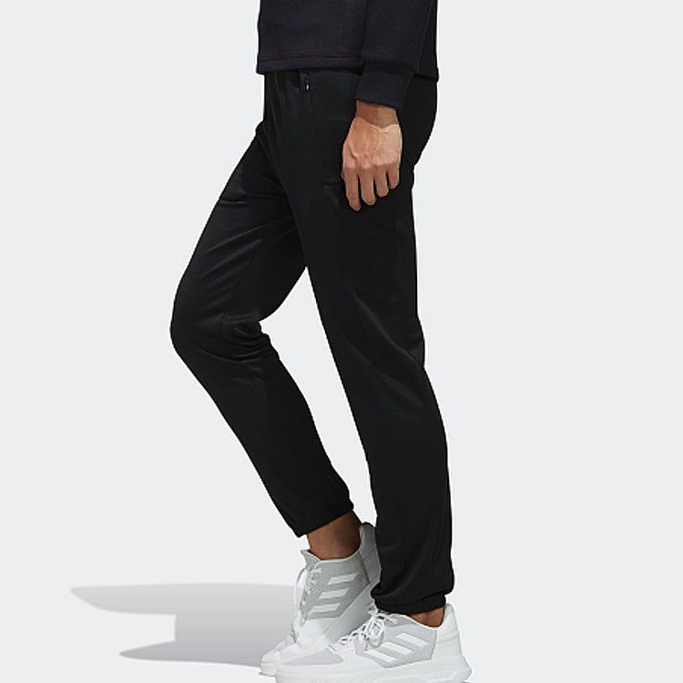 adidas neo Lacing Elastic Waistband Solid Color Athleisure Casual Sports Pants Black EI4651 sold by KicksCrew product image thumbnail 3