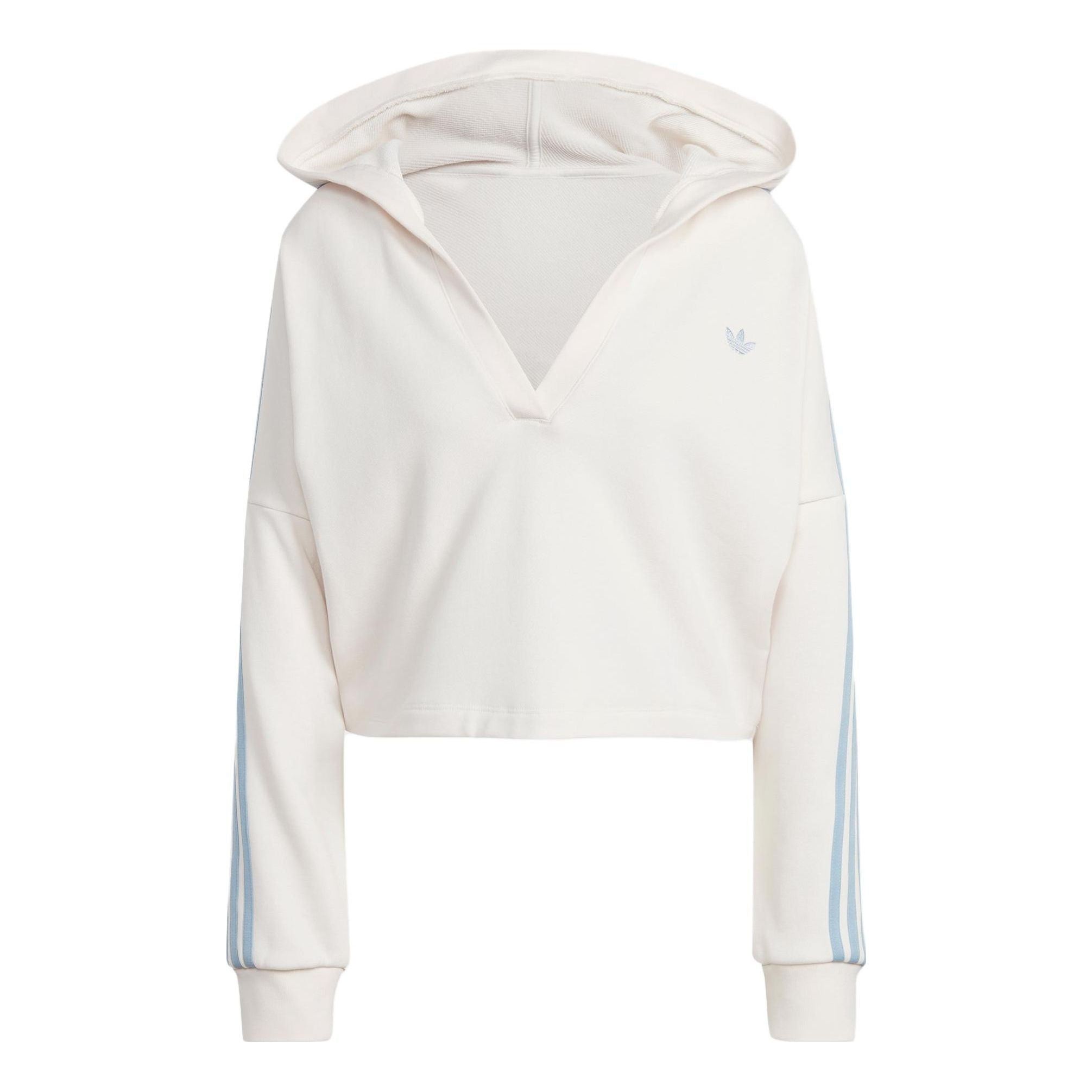 (WMNS) adidas Originals V-Neck Short Hoodie 'White' IC8521 sold by KicksCrew