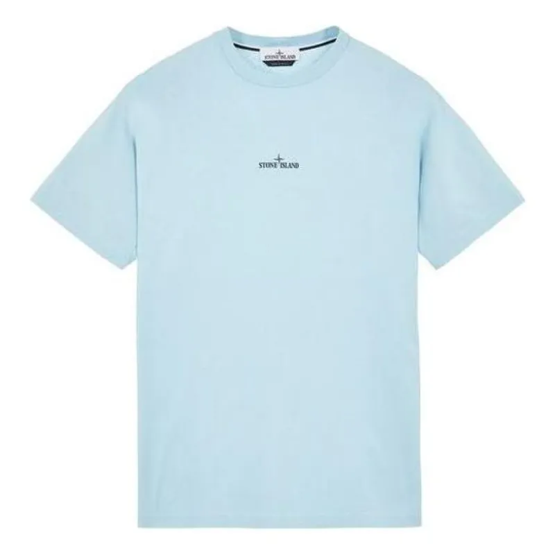 STONE ISLAND Plain Logo T-Shirt 'Light Blue' 79152NS82-V0041 sold by KicksCrew