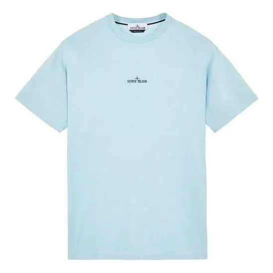 STONE ISLAND Plain Logo T-Shirt 'Light Blue' 79152NS82-V0041 sold by KicksCrew
