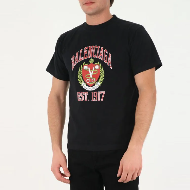 Balenciaga Est.1917 Crest Logo T-Shirt 'Black' 670943TLV891076 sold by KicksCrew product image thumbnail 2