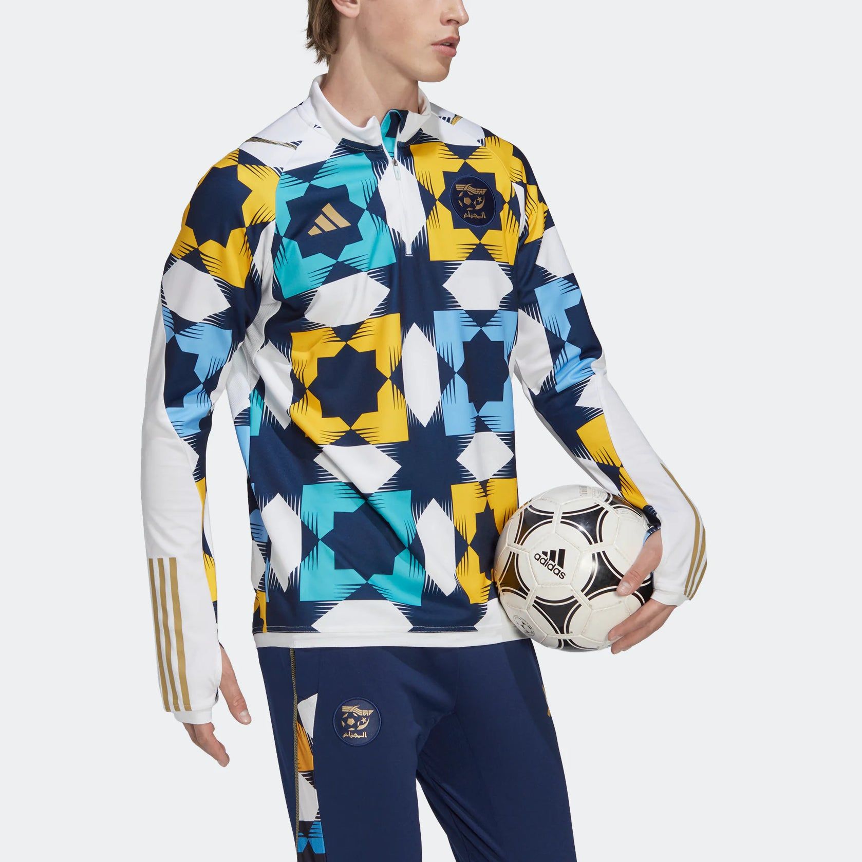 adidas Algeria Training Top 'White Navy Yellow' HF1461 sold by KicksCrew product image thumbnail 4