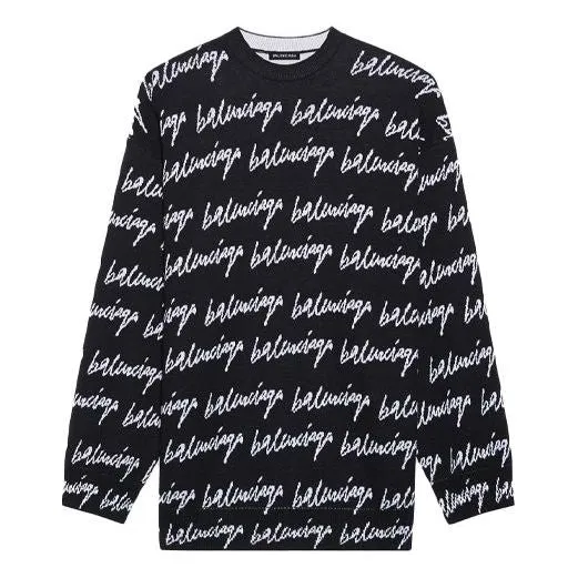Balenciaga All Over Logo Jumper 'Black' 625984T31841070 sold by KicksCrew