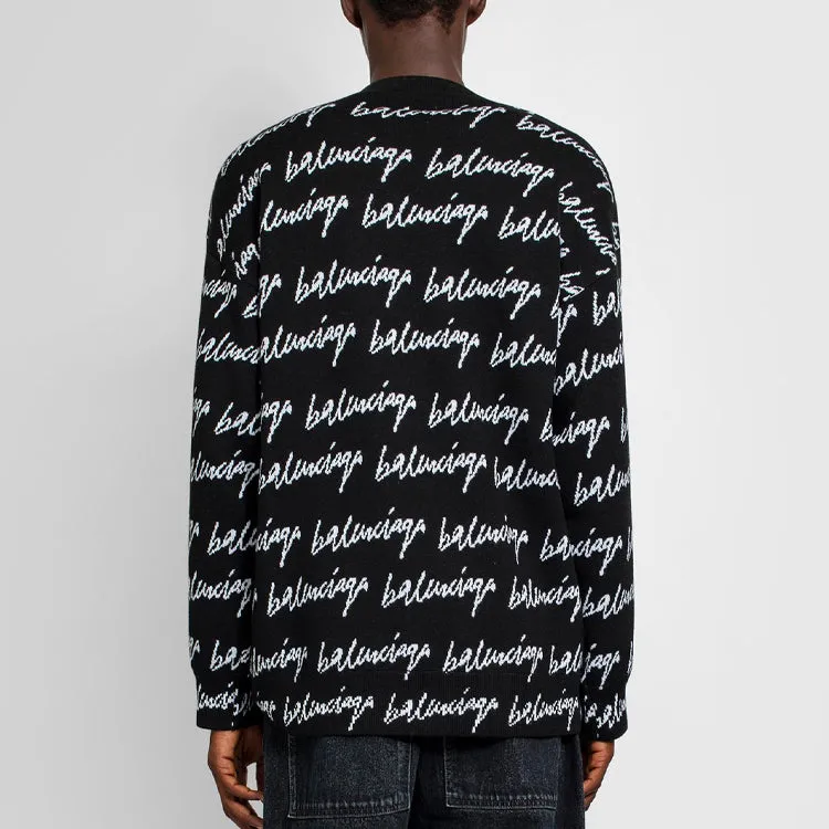 Balenciaga All Over Logo Jumper 'Black' 625984T31841070 sold by KicksCrew product image thumbnail 4
