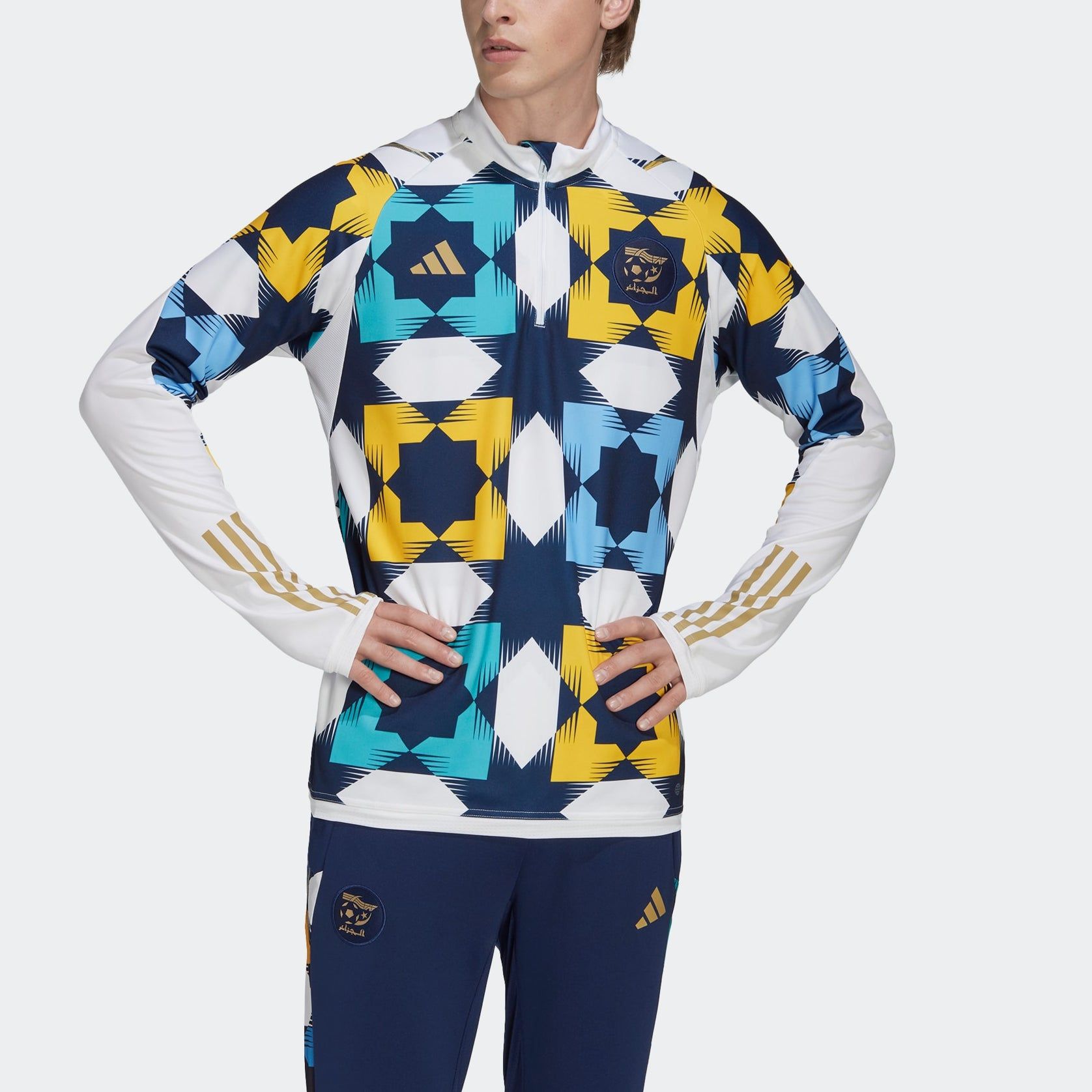 adidas Algeria Training Top 'White Navy Yellow' HF1461 sold by KicksCrew product image thumbnail 2