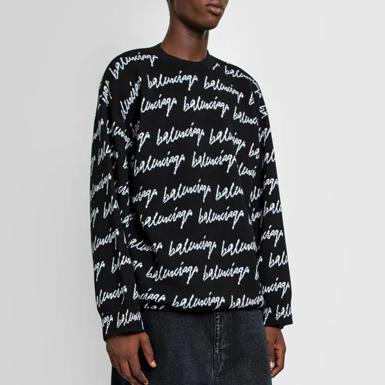 Balenciaga All Over Logo Jumper 'Black' 625984T31841070 sold by KicksCrew product image thumbnail 5