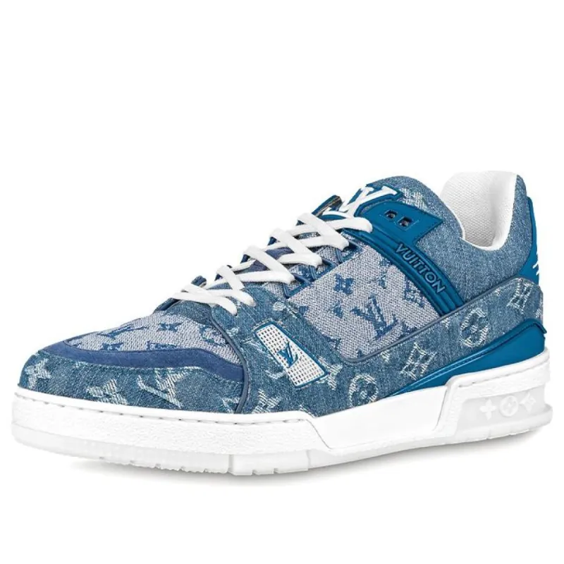 LOUIS VUITTON Trainer Sneakers 'Denim Monogram' 1A7S54 sold by KicksCrew