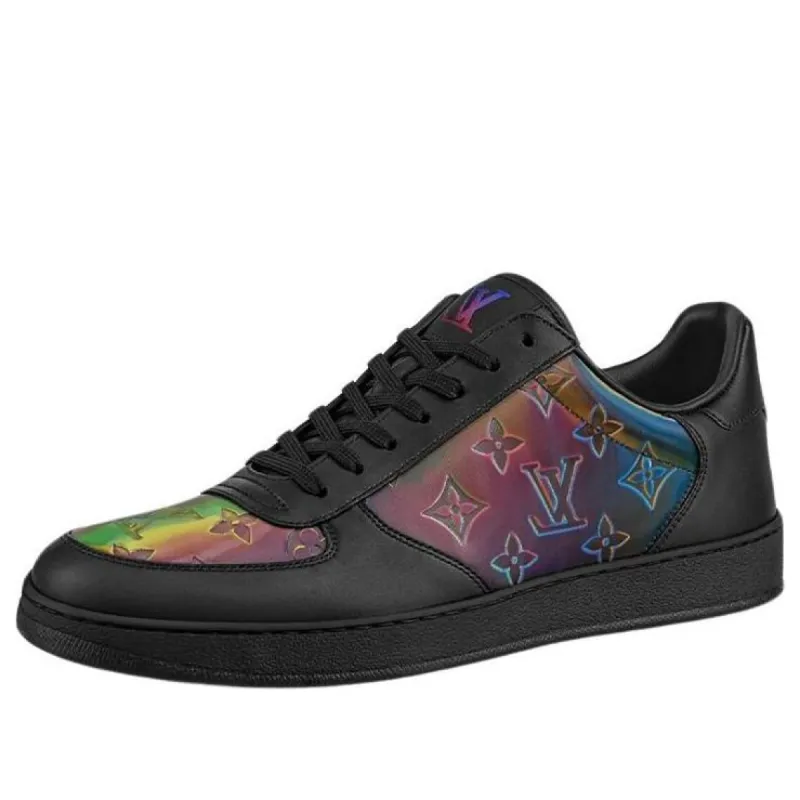 LOUIS VUITTON Rivoli Sneakers 'Black with Shell Shine Monogram' 1A99NO sold by KicksCrew