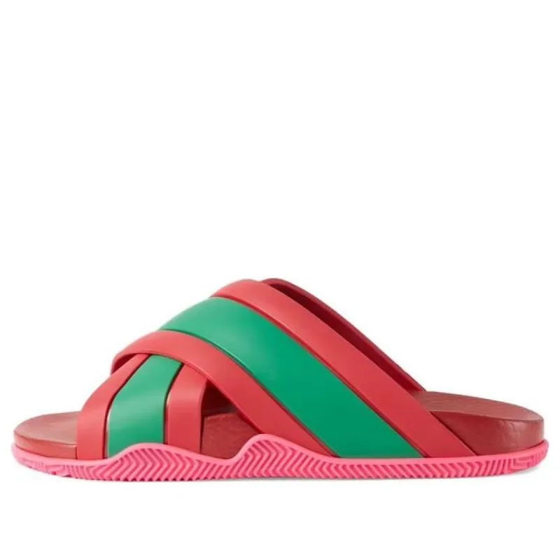 (WMNS) Gucci Web Stripe Slide Sandals 'Coral' 627820-J8700-6559 sold by KicksCrew