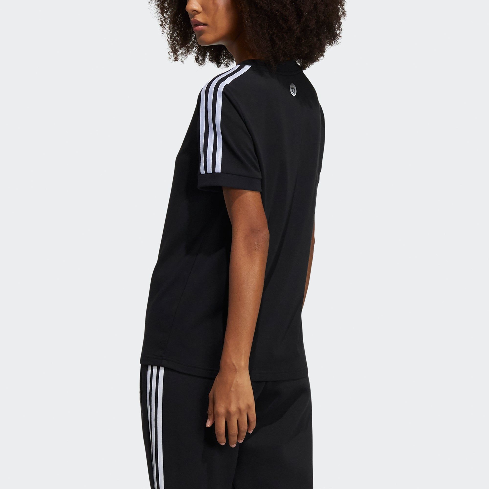 (WMNS) adidas Essentials Slim 3-stripes T-Shirts 'Black' HD0371 sold by KicksCrew product image thumbnail 3