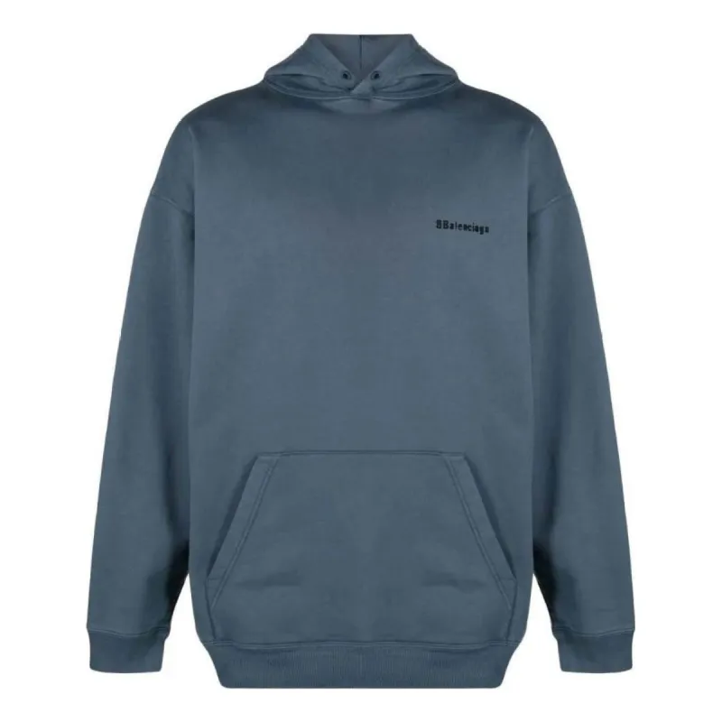 Balenciaga BB Medium Fit Hoodie 'Blue Black' 570811TNVG84183 sold by KicksCrew