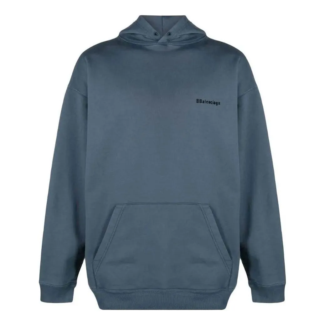 Balenciaga BB Medium Fit Hoodie 'Blue Black' 570811TNVG84183 sold by KicksCrew