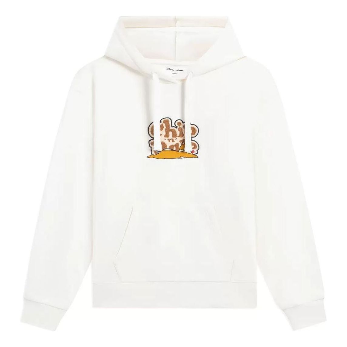 (WMNS) Li-Ning x Disney Chip 'n Dale Embroidered Logo Hoodie 'White' AWDSG02-1 sold by KicksCrew