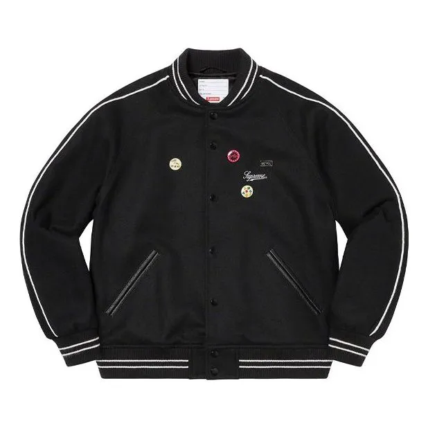 Supreme x Jamie Reid It's All Bollocks Varsity Jacket 'Black' SUP-SS21-686 sold by KicksCrew