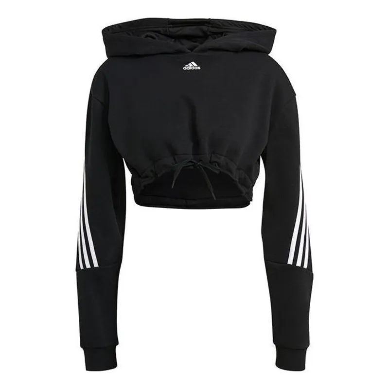 (WMNS) Adidas Crop Hoodie 'Black' H47479 sold by KicksCrew