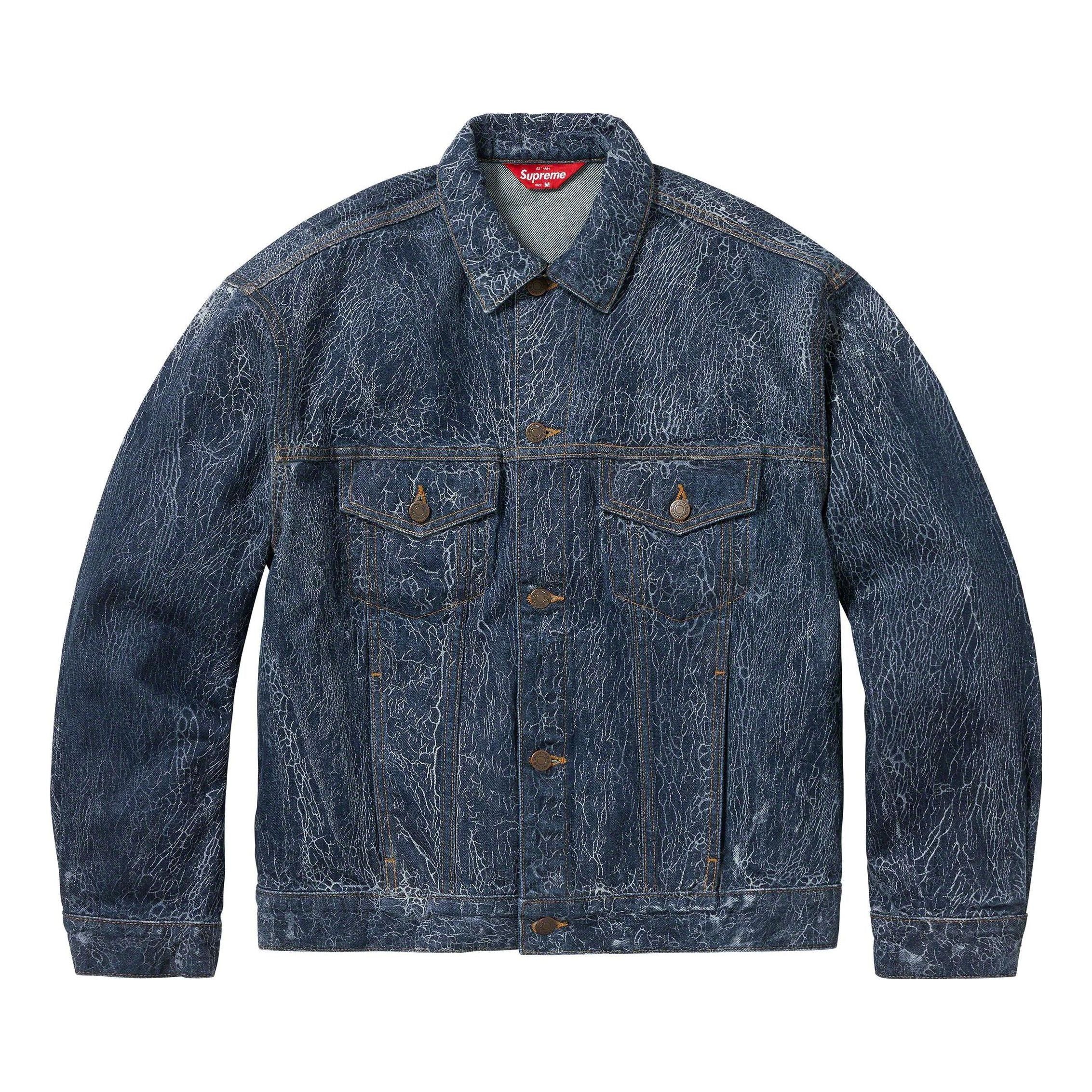 Supreme Crackle Denim Trucker Jacket 'Blue' SUP-FW23-039 sold by KicksCrew