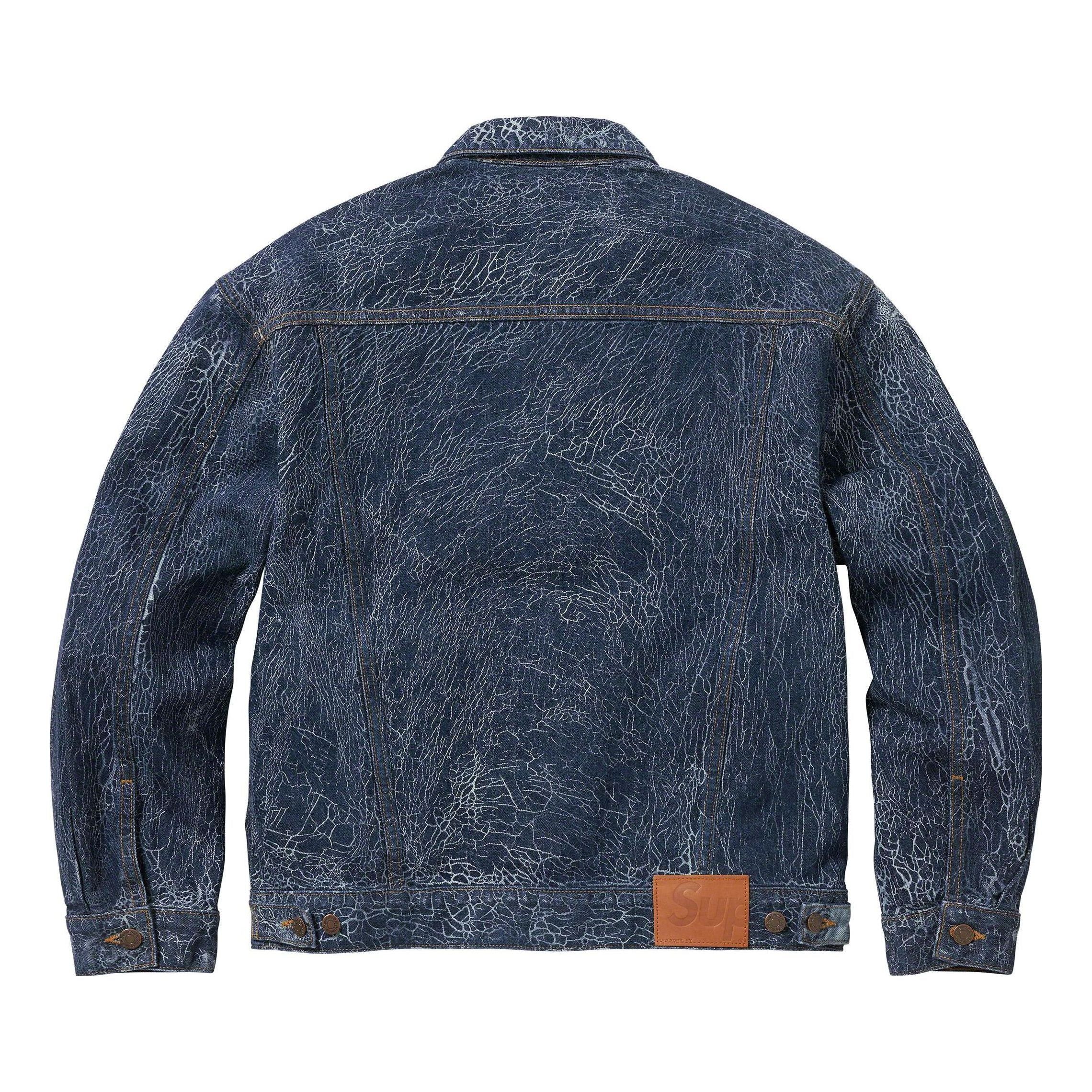 Supreme Crackle Denim Trucker Jacket 'Blue' SUP-FW23-039 sold by KicksCrew product image thumbnail 2
