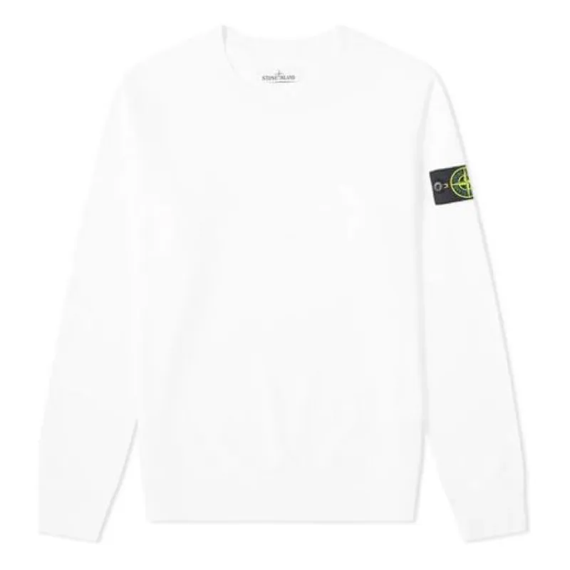 STONE ISLAND Garment Dyed Crew Neck Sweatshirt 'White' 721563051-V0001 sold by KicksCrew