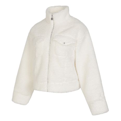 (WMNS) Air Jordan Fuzzy High Pile Fleece Jacket Asia Sizing 'Sail' FD7169-133 sold by KicksCrew