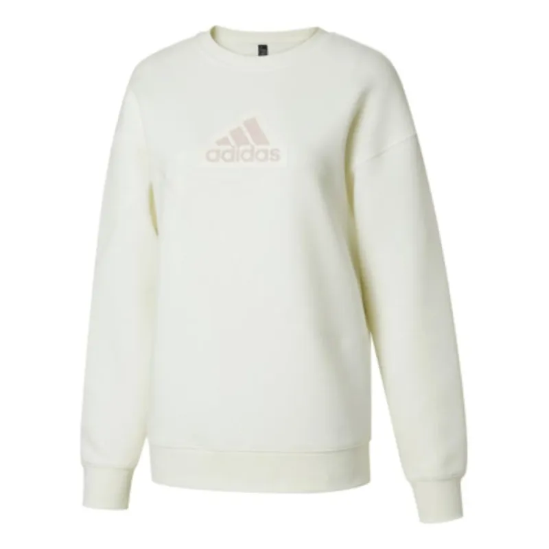 (WMNS) adidas Graphic Crew Sweatshirt 'White Putty Mauve' IY5388 sold by KicksCrew