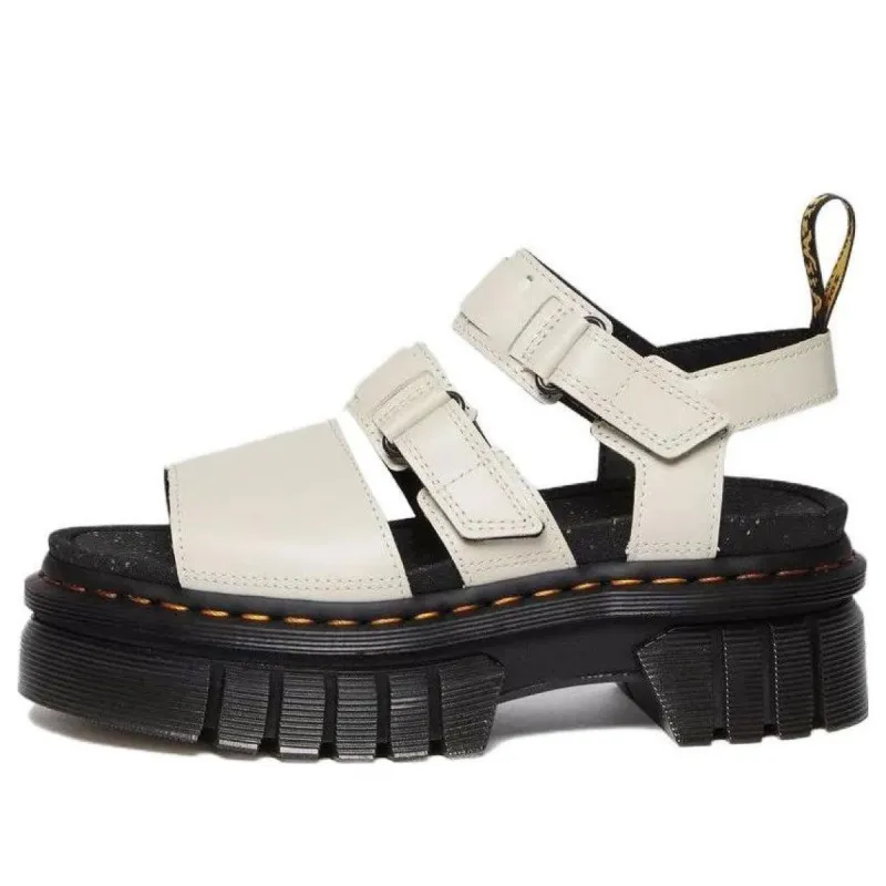 Dr. Martens Ricki Nappa Lux Leather 3-Strap Platform Sandals 'White' 30572055 sold by KicksCrew