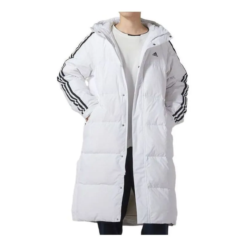 Adidas 3-Stripes Long Down Jackets 'White' IT8713 sold by KicksCrew