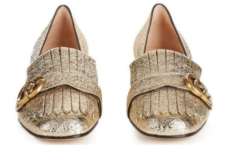 (WMNS) GUCCI Marmont Metallic Mid-Heel Pumps 'Platinum' 453480-DKT00-7100 sold by KicksCrew