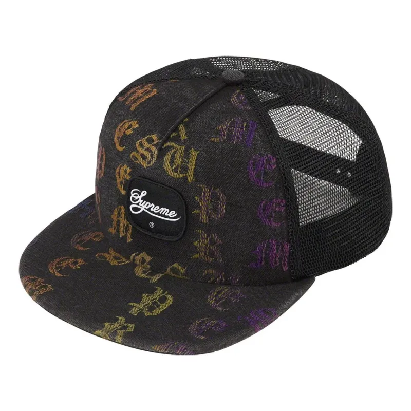 Supreme Gradient Jacquard Denim Mesh Back 5-Panel 'Black Purple Yellow White' SUP-SS22-778 sold by KicksCrew