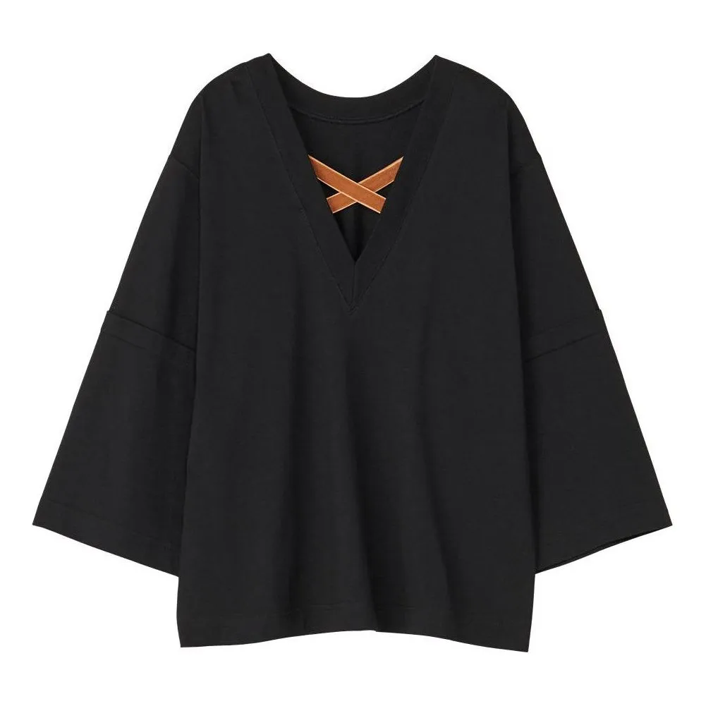 (WMNS) Onitsuka Tiger Oversized T-Shirt 'Black' 2182B145-001 sold by KicksCrew