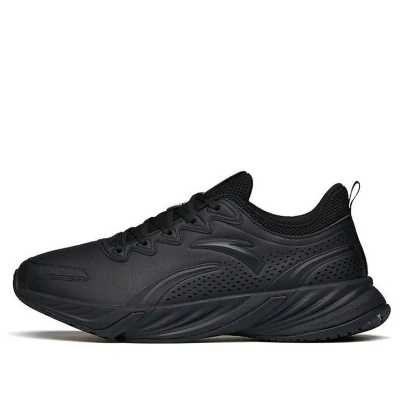 ANTA Running Series Sneakers Leather 'Black' 112145523-13 sold by KicksCrew