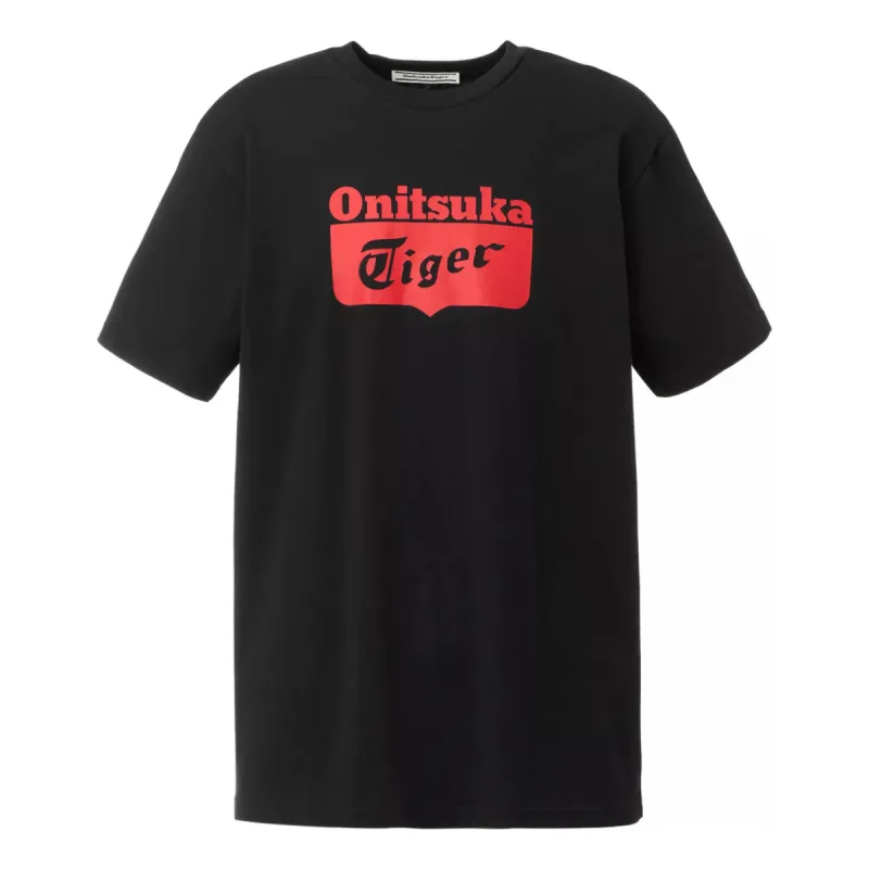 Onitsuka Tiger Logo T-Shirt 'Black Red' 2183B173-001 sold by KicksCrew