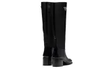 (WMNS) PRADA Black Brushed Leather And Re-nylon Knee Boots 'Black' 1W411M_3LFU_F0002_F_055 sold by KicksCrew