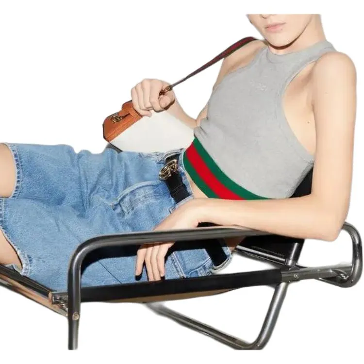 (WMNS) Gucci Cotton Rib Tank Top With Web 'Grey' 785735-XJGK0-1056 sold by KicksCrew product image thumbnail 5