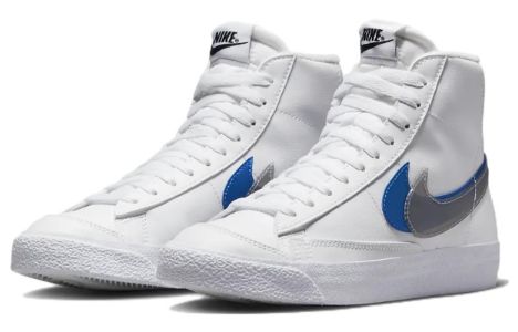 (GS) Nike Blazer Mid Next Nature 'Double Swoosh - White Hyper Royal' FD0690-100 sold by KicksCrew