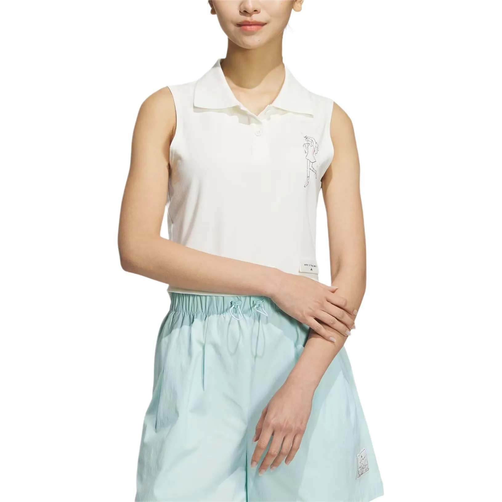 (WMNS) adidas Flower Print Polo Shirt 'White' JP0722 sold by KicksCrew product image thumbnail 2