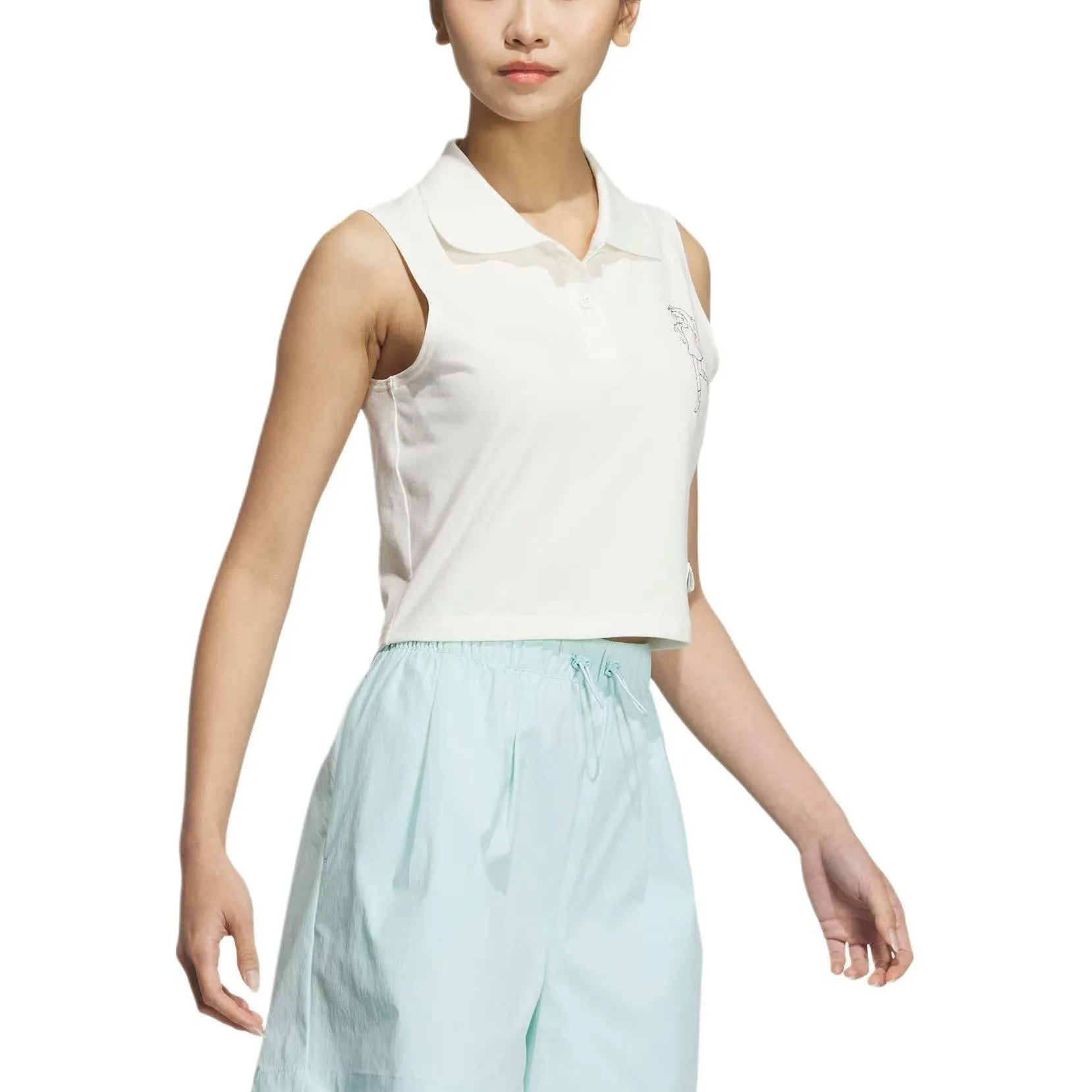 (WMNS) adidas Flower Print Polo Shirt 'White' JP0722 sold by KicksCrew product image thumbnail 4