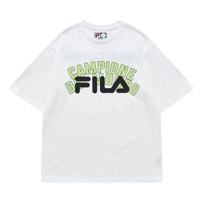 FILA FUSION Basketball Tee 'White Green' T11M225109F-WT sold by KicksCrew